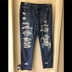 American Eagle “Tomgirl” Rip Distressed Jeans